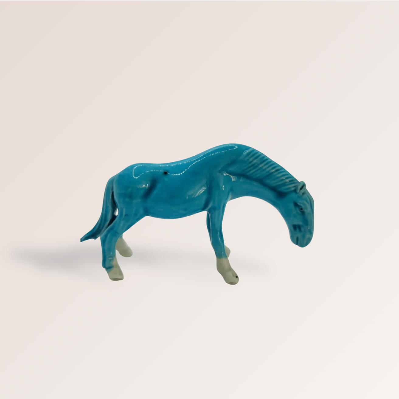 Ensemble de 3 chevaux turquoise & blanc – Porcelaine