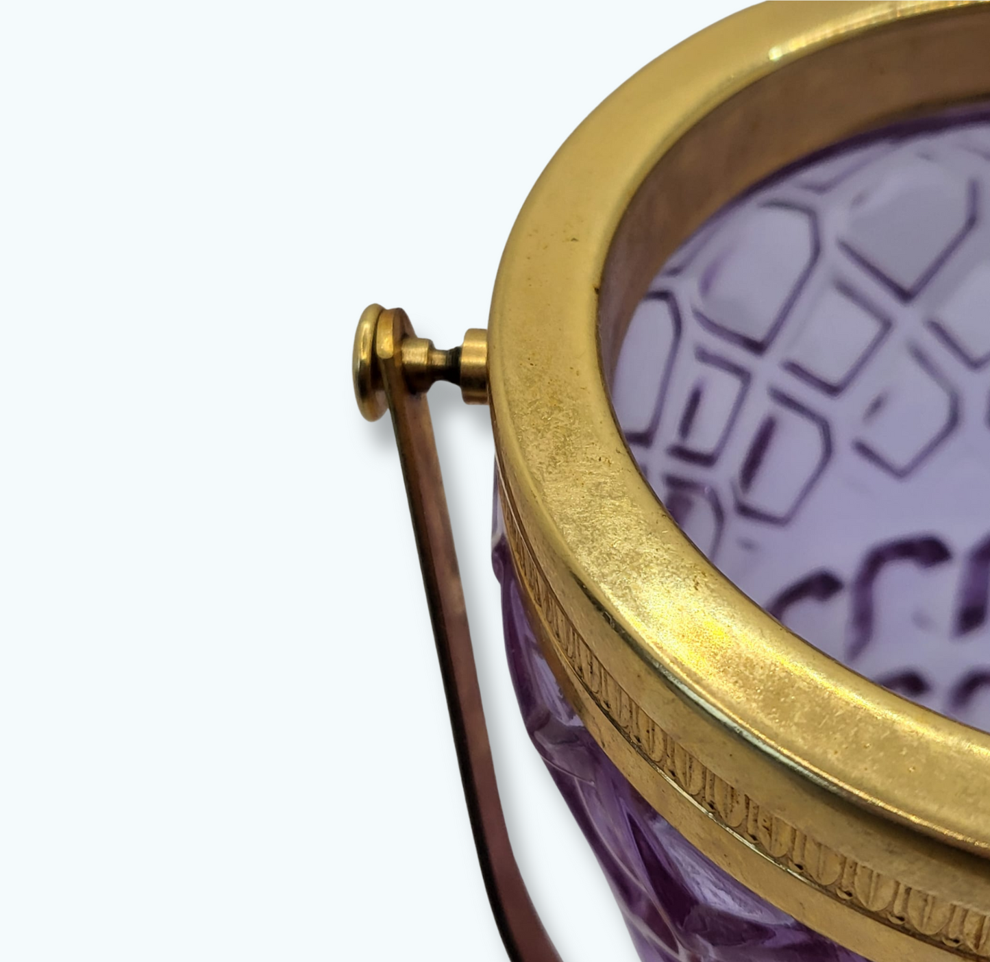 Bac à glaçons vintage violet – Verre & monture dorée