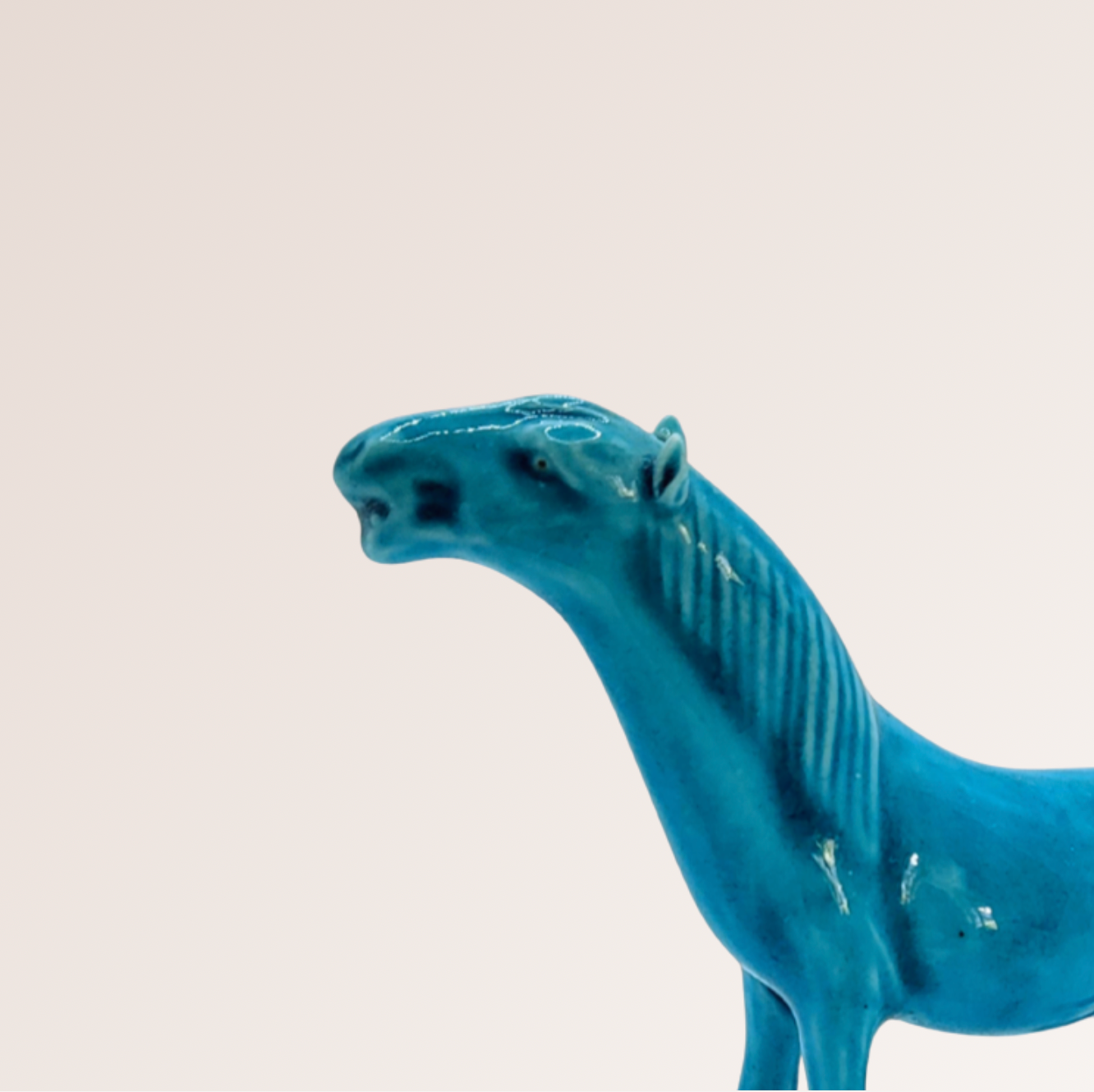 Ensemble de 3 chevaux turquoise & blanc – Porcelaine