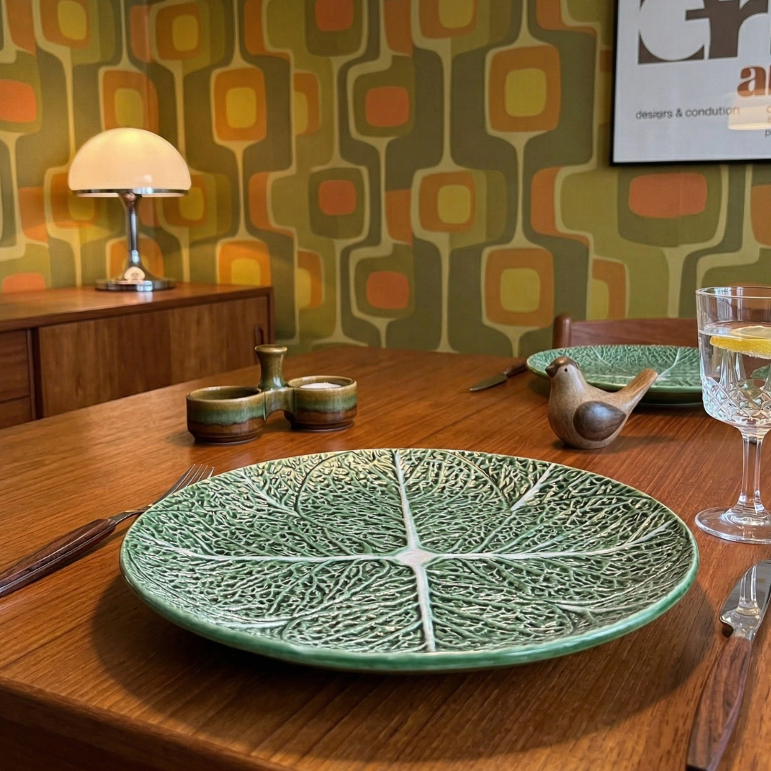 Grande assiette feuille de chou