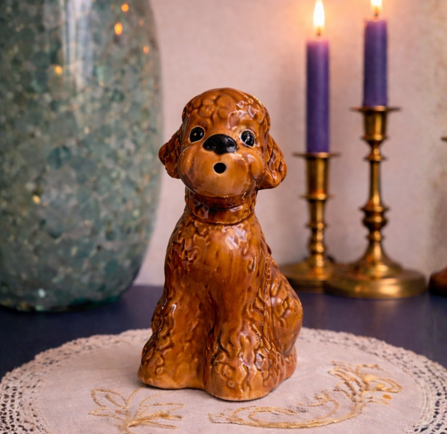 Pichet Chien vintage en faïence