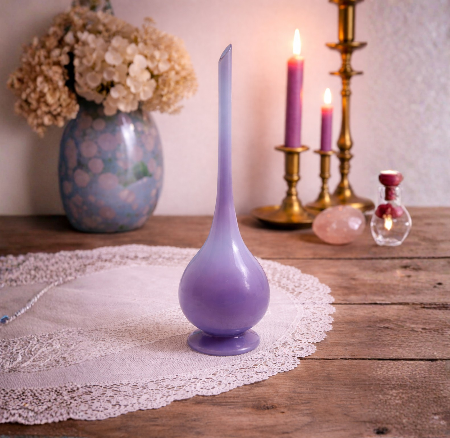 Soliflore en opaline bleu layette