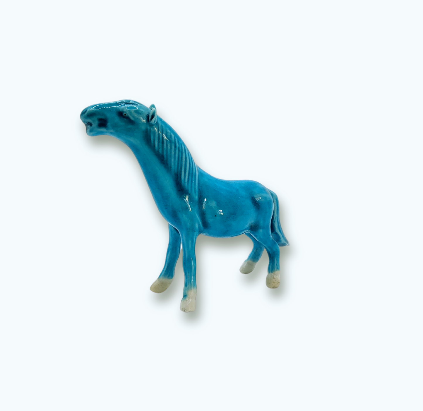 Ensemble de 3 chevaux turquoise & blanc – Porcelaine