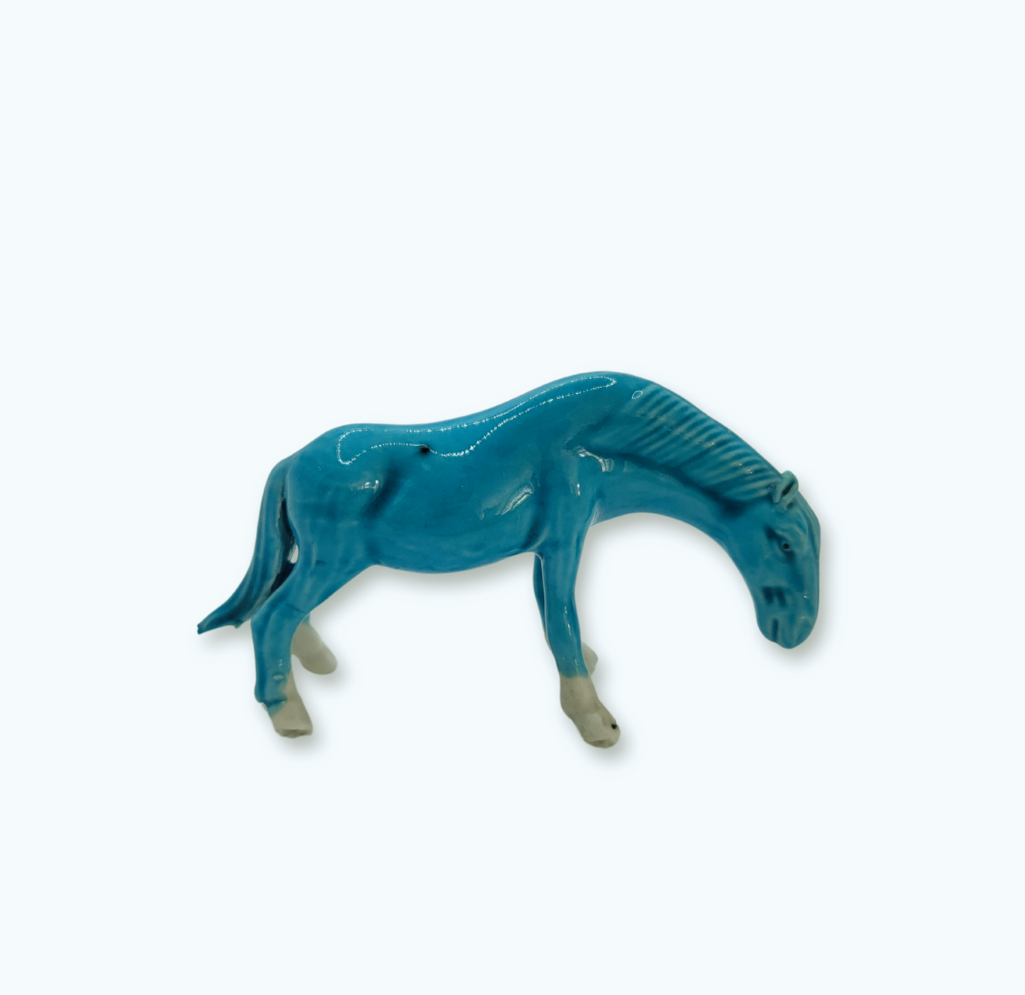 Ensemble de 3 chevaux turquoise & blanc – Porcelaine