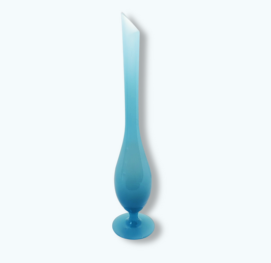 Vase en opaline bleu – Élégance vintage