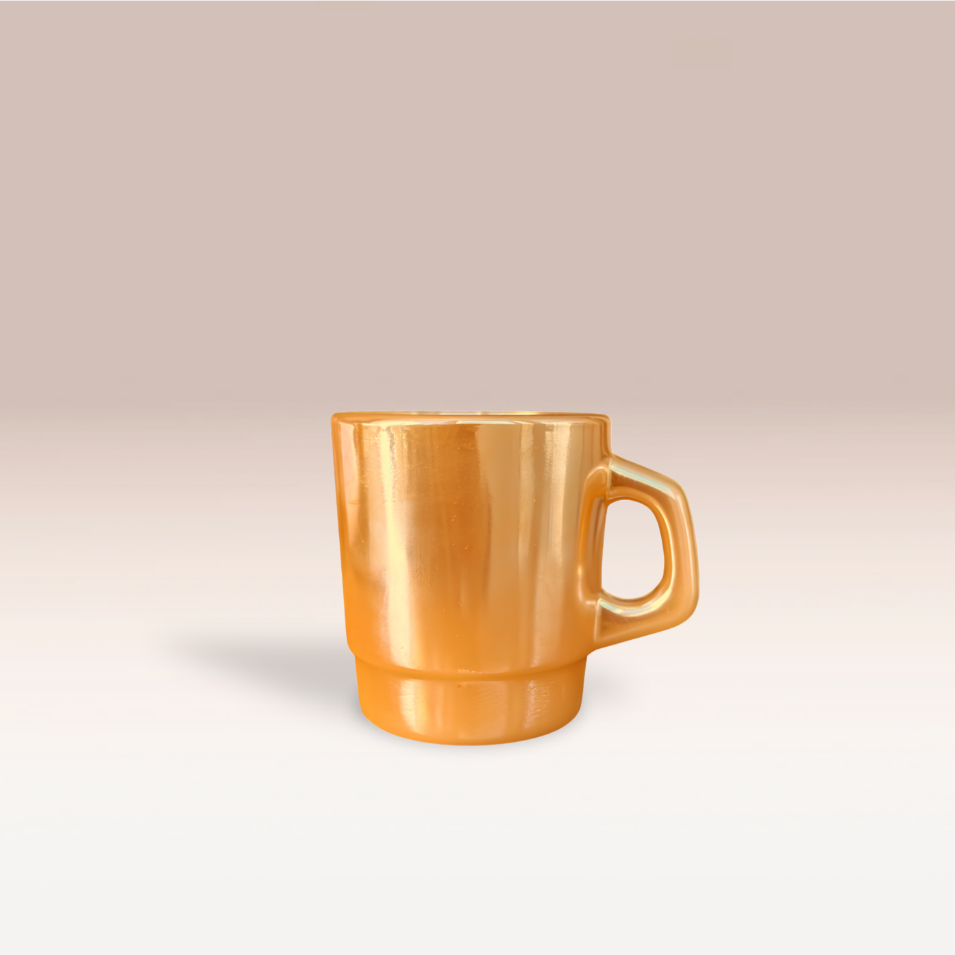 Mug pêche irisée de couleur orange abricot
